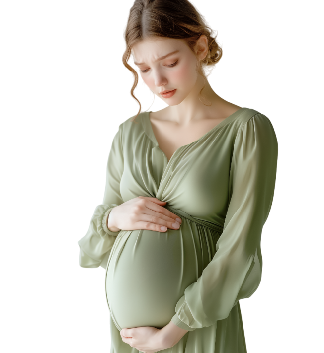 Беременная женщина, держащаяся за свой живот